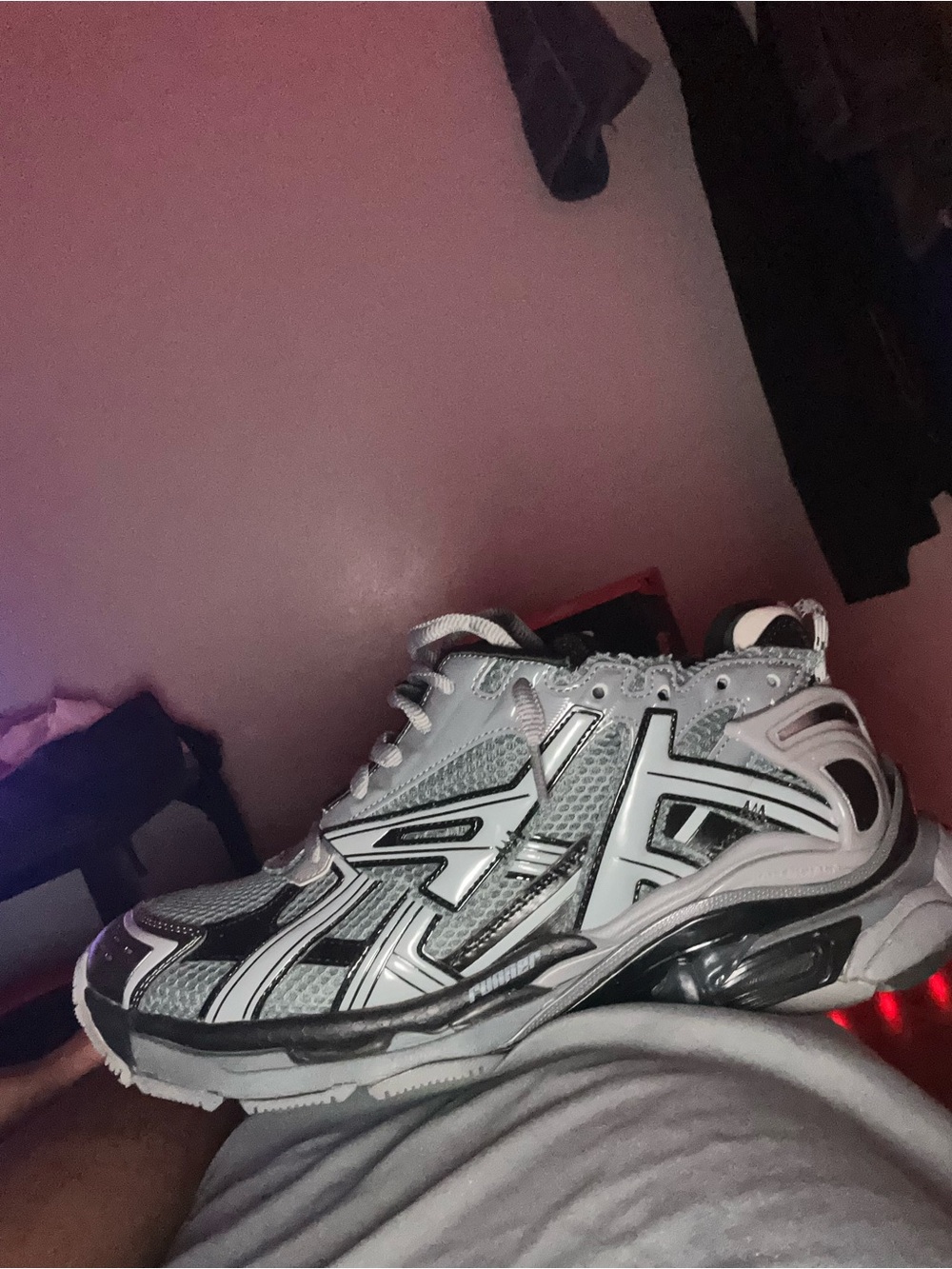 Balenciaga Silver & Black Men’s Runner Sneakers